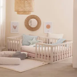 roba Babydecke Frosty Almond Strickoptik 80 x 80 cm - Kuscheldecke in aus Bio Baumwolle - GOTS & Oeko Tex 100 zertifiziert - Beige