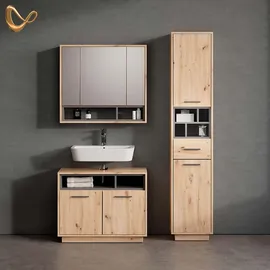 livinity Waschbeckenunterschrank Temo, Artisan Eiche/Anthrazit, 80 x 64 cm