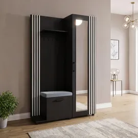 WFL GROUP Linaro Sitzbank 137x207x42 cm Schwarz