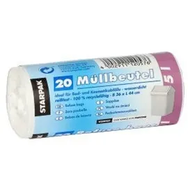 Papstar Müllbeutel 5 Liter, weiß 16,0 μm, 20 St.