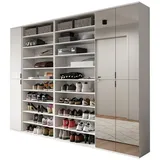 inn.furn Garderobenschrank SystemX 251 x 193 x 0 cm weiß Hochglanz