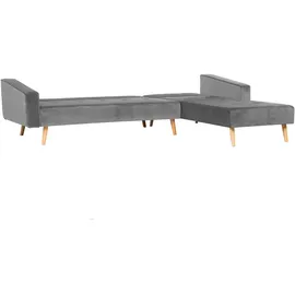 Beliani Ecksofa Grau Linksseitig Schlaffunktion Modern Wohnzimmer - Grau/Hellbraun