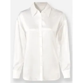 Heine Hemdbluse HEINE, Damen, Gr. 38, beige (ecru), 47% Seide, 44% Viskose, 9% Elasthan, unifarben, Blusen Hemdbluse