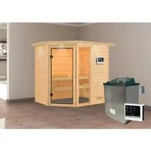 Karibu Jada inkl. 9 kW Ofen + ext. Steuerung + Dachkranz