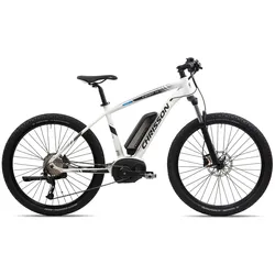 Chrisson E-Scheat E Bike Mountainbike 27,5 Zoll Damen Herren Pedelec mit 9 Gängen sportliches Elektrofahrrad weiß 48 cm
