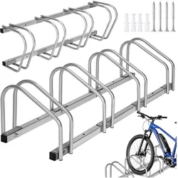 tectake® Fahrradständer, aus rostfreiem Stahl, Boden- und Wandmontage, von beiden Seiten befahrbar