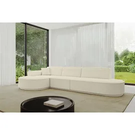altdecor Ecksofa Ottomane Links MARI-L2-v3 - 328x171x83 cm Beige Bouclé