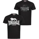 Lonsdale Herren T-Shirt normale Passform Doppelpack Kelso