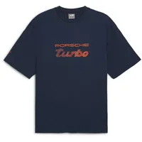 Puma Herren T-Shirt - Porsche Turbo Motorsport Tee, Kurzarm, Logo-Print, Baumwolle Blau L