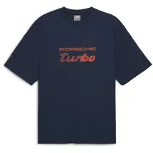 Puma Herren T-Shirt - Porsche Turbo Motorsport Tee, Kurzarm, Logo-Print, Baumwolle Blau L