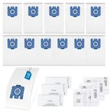 Kaiyaner 12 Stück Staubsaugerbeutel 3D Efficiency für Miele HyClean GN Complete C3 Complete C2 Classic C1, S8340 S8360 Series Staubsauger mit 3 Motorfilter 3 Airclean Abluftfilter Zubehör 9917730