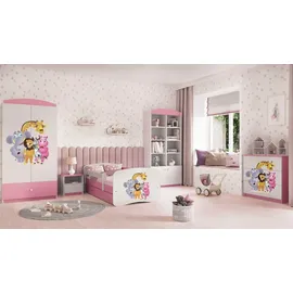 raumhirsch furniture Kinderbett Zoo 80 x 180 cm Holzwerkstoff rosa