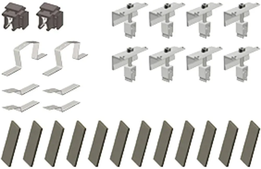 Flachdachsystem Ost/West Set Basis 1. Reihe /3 10 Grad für 2 Module