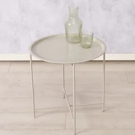 Boltze Tabletttisch/Beistelltisch aus Metall schlicht beige 46 cm von Boltze