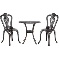 Beliani Balkonset, Braun, Metall, 2-Sitzer, Balkonmöbel, Balkonmöbel-Sets
