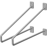 ML-Design 2 Stück Regalhalterung 265 mm Silber aus Stahl Haarnadel Regalwinkel