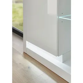 furn.design Tv-Lowboard, weiß Hochglanz, TV Unterteil Fernsehtisch XL TV-Board Komforthöhe 198 x 61 cm, Wohnzimmer, Wohnwände, Lowboards, Lowboards stehend