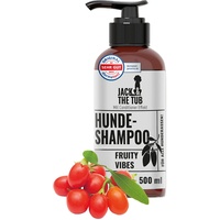 Jack & the Tub Hundeshampoo 500ml Fruity Vibes - Black Edition, Hunde Shampoo mit Conditioner und frischem Goji-Beeren Duft