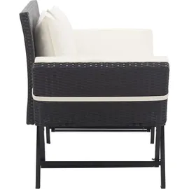 furnicato Gartenbank 130 x 70 x 80 cm Schwarz