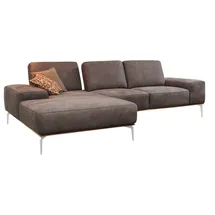 W.Schillig Ecksofa "run, Designsofa mit tollem Sitzkomfort, L-Form", braun (mocca s37), B:279cm H:88cm T:178cm, Longlife Xtra-Leder Z73: Naturwalkleder der Luxusklasse aus den erlesensten Rohhäuten.