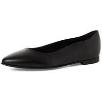 TAMARIS Damen Ballerina Leder flach, schwarz, 37 EU