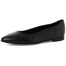TAMARIS Damen Ballerina Leder flach, schwarz, 37 EU