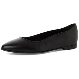 TAMARIS Damen Ballerina Leder flach, schwarz, 37 EU