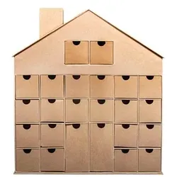 Rayher Adventskalender Pappmaché-Haus beige