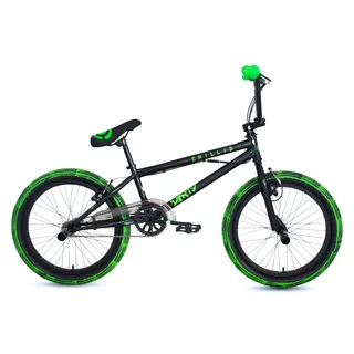 chilliz XB.02 schwarz-grün Kinder Erwachsene V-Brake 360° Rotor - Schwarz grün, schwarz, Fahrräder, 25cm, 20 Zoll (50,80cm) hinten: 20 Zoll (50,80cm)