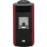 STUFE A PELLET ITALIA Siberia Aria New 18 KW Doppel Kanalisieren | Pelletöfen Effizienz 91% Heizt 180m2 Autonomie 30 Std Programmierbar 5 Geschwindigkeiten und Kräfte 24 Monate Garantie Rot