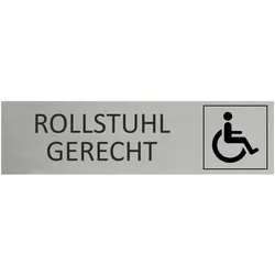 CombiCraft Aluminium Türschild Rollstuhlgerecht 165x45mm mit 3M-Tape
