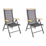 leslilivingb Monza Klappsessel 61 x 75 x 110 cm schwarz 2 St.