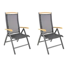 leslilivingb Monza Klappsessel 61 x 75 x 110 cm schwarz 2 St.