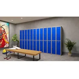 Phoenix Spind Locker blau, grau PL1230GBK, 2 Schließfächer 30,0 x 50,0 x 183,0 cm