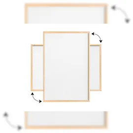 ALLboards Weiß Pinnwand mit Holz Rahmen 90x60cm Korktafel Korkwand Pinnwand Kork