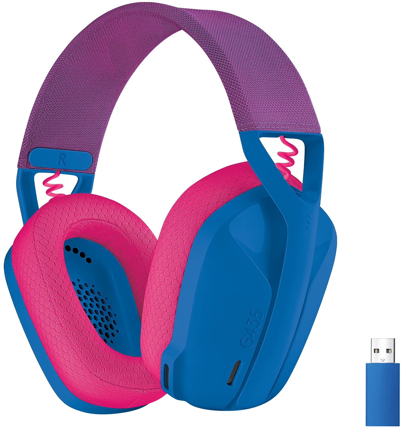 Logitech G435 LIGHTSPEED Kabelloses Bluetooth-Gaming-Headset, Leichte Over-Ear-Kopfhörer, Integrierte Mikrofone, 18h Akku, Kompatibel mit Dolby Atmos, PC, PS4, PS5, Handy, Nintendo Switch - Blau