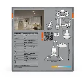 osram homelighting Deckeneinbauleuchte 4,3 W weiß