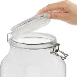Springlane Glas Getränkespender 5 L Greta mit Edelstahl-Zapfhahn & Ständer aus Eichenholz - Braun