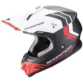 Scorpion VX-16 Evo Air Fusion Motocross Helm, schwarz-weiss-rot, Größe L