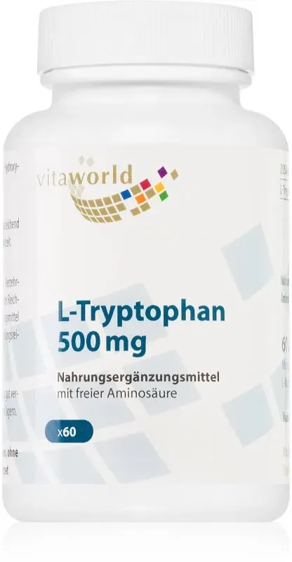 Vita World L-tryptophan 500 mg Kapseln zur Förderung von Schlaf und Regeneration 60 KAP