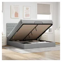 VidaXL Ottoman-Bett mit Matratze Hellgrau 180x200 cm Stoff