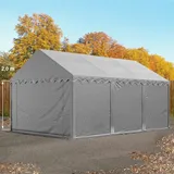 TOOLPORT Lagerzelt 3x6 m Zelthalle Unterstand Weidezelt PVC Plane 700 N wasserdicht in grau