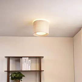LINDBY Deckenleuchte Soula, Ø 26 cm, beige, Kunststoff, E27