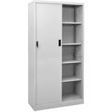 vidaXL Büroschrank mit Schiebetür Hellgrau 90x40x180 cm Stahl