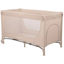 Kikkaboo Reisebett Medley, Seiteneingang, weiche Matratzenauflage, Netzfenster beige/braun