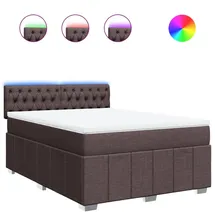 vidaXL Boxspringbett 140 x 200 cm Dunkelbraun
