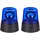 Relaxdays LED Blaulicht 2er Set Blau/Schwarz
