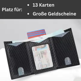 Fomax Mini Geldbörse unisex Portemonnaie schwarz