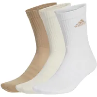 Adidas Unisex Cushioned Crew Socks 3 Pairs, White/Wonder White/Warm