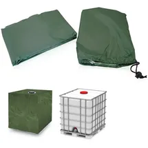 BITUXX IBC Wassertank 1000L Abdeckung Abdeckplane Schutzplane Tank Grün